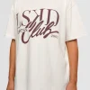 LSKD Fitness Club Heavyweight Oversized Tee - Off White-Cocoa Powder