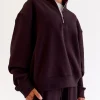 Go-To Oversized Quarter Zip Sweater - Midnight Plum