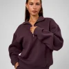 Go-To Oversized Quarter Zip Sweater - Midnight Plum