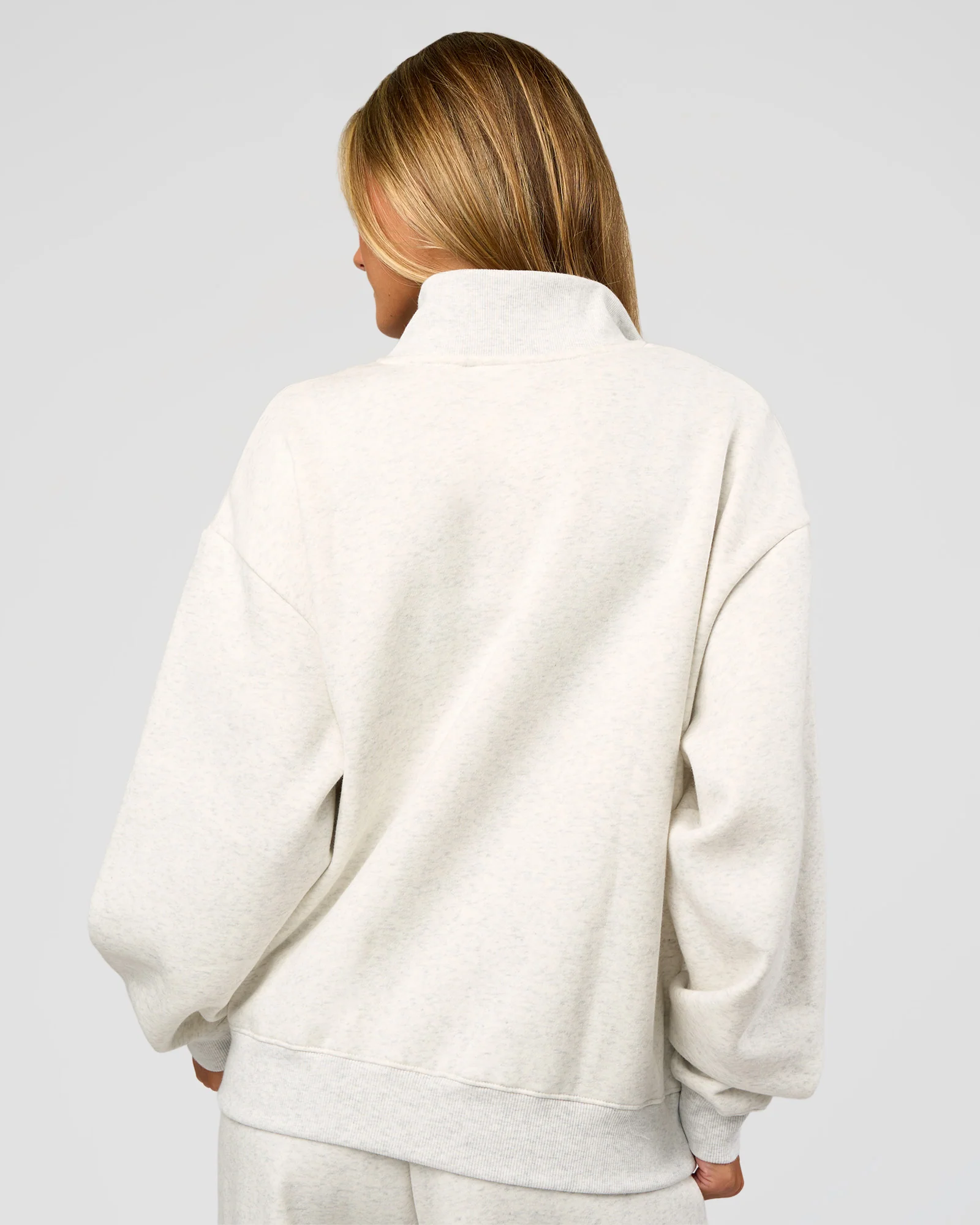 9440-go-to-oversized-quarter-zip-sweater-silver-marl-4.webp Go-To Oversized Quarter Zip Sweater - Silver Marl