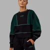 9529-stitch-up-oversized-fleece-sweater-black-dark-moss-1.webp Stitch Up Oversized Fleece Sweater - Black-Dark Moss