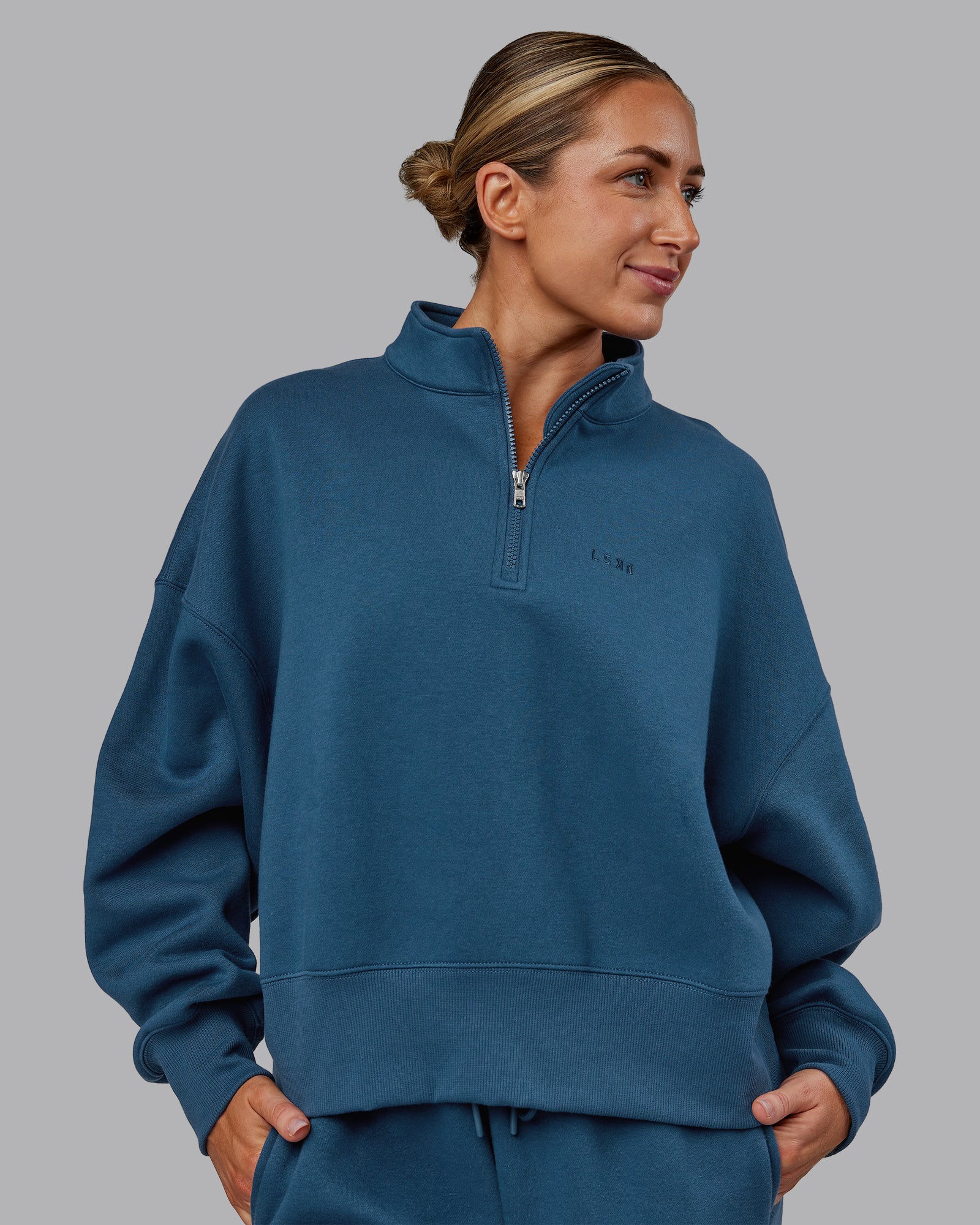 MVP 1/2 Zip Oversized Sweater - Indigo