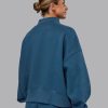 MVP 1/2 Zip Oversized Sweater - Indigo