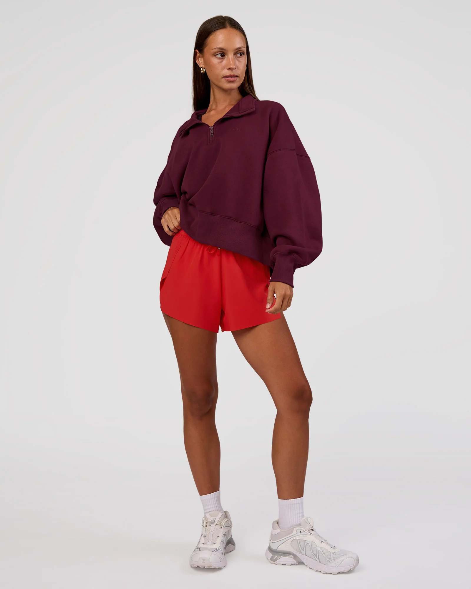9656-mvp-1-2-zip-oversized-sweater-cherry-lacquer-2.webp MVP 1/2 Zip Oversized Sweater - Cherry Lacquer