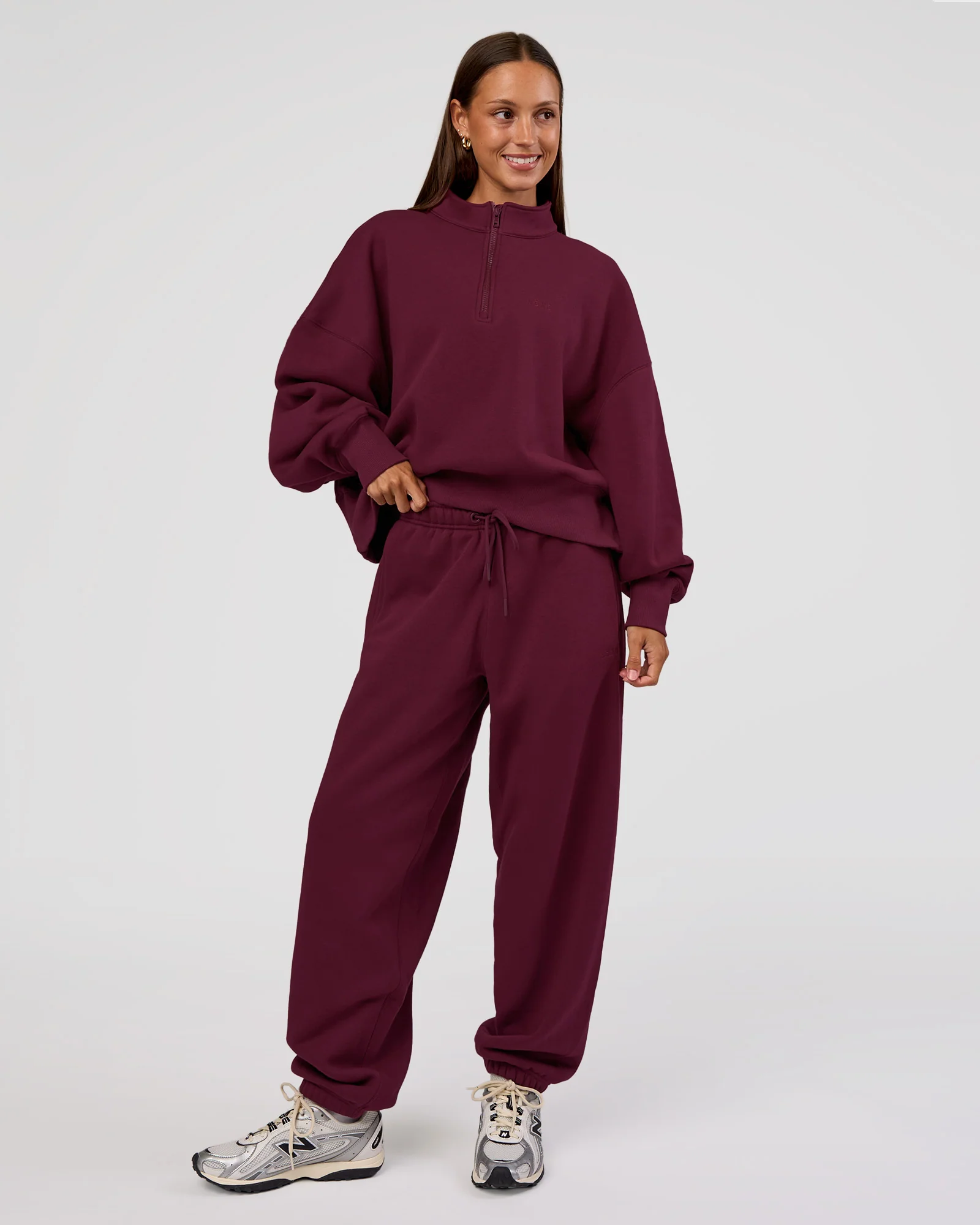 9656-mvp-1-2-zip-oversized-sweater-cherry-lacquer-5.webp MVP 1/2 Zip Oversized Sweater - Cherry Lacquer