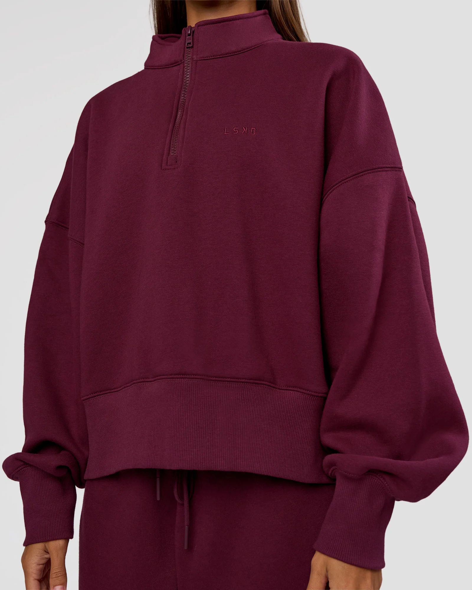 9656-mvp-1-2-zip-oversized-sweater-cherry-lacquer-6.webp MVP 1/2 Zip Oversized Sweater - Cherry Lacquer