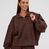 MVP 1/2 Zip Oversized Sweater - Hot Chocolate