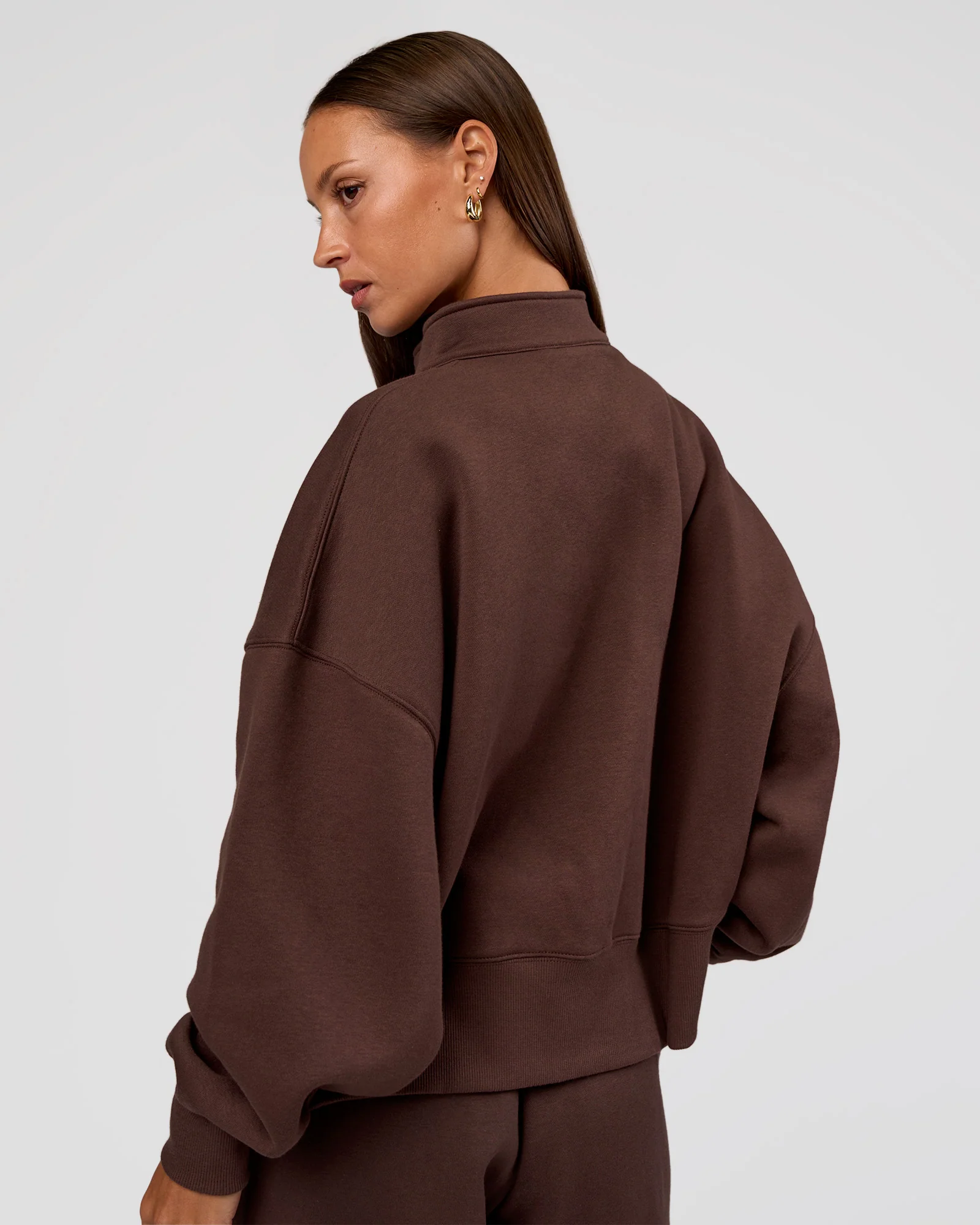 MVP 1/2 Zip Oversized Sweater - Hot Chocolate