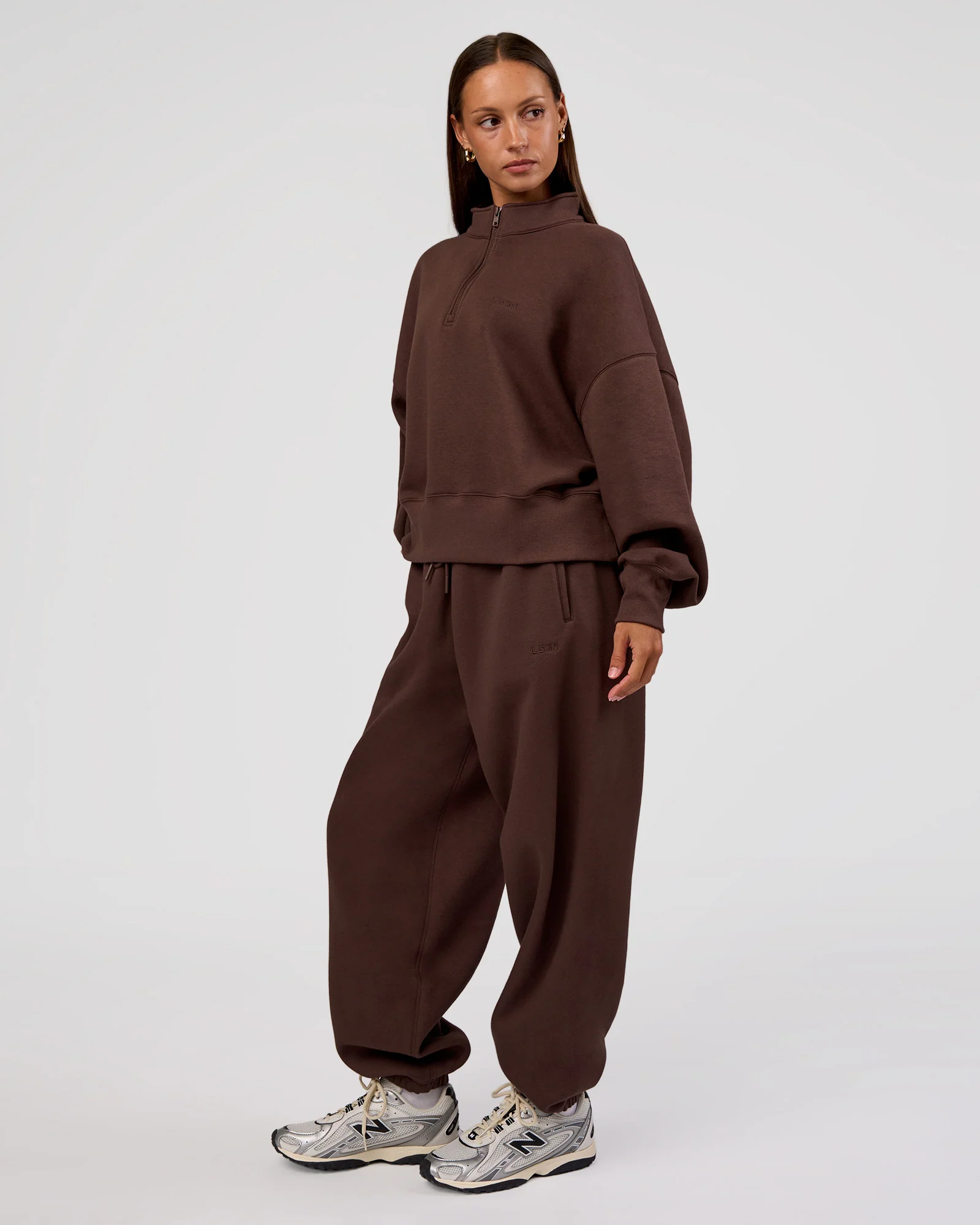 MVP 1/2 Zip Oversized Sweater - Hot Chocolate