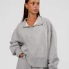 MVP 1/2 Zip Oversized Sweater - Light Grey Marl
