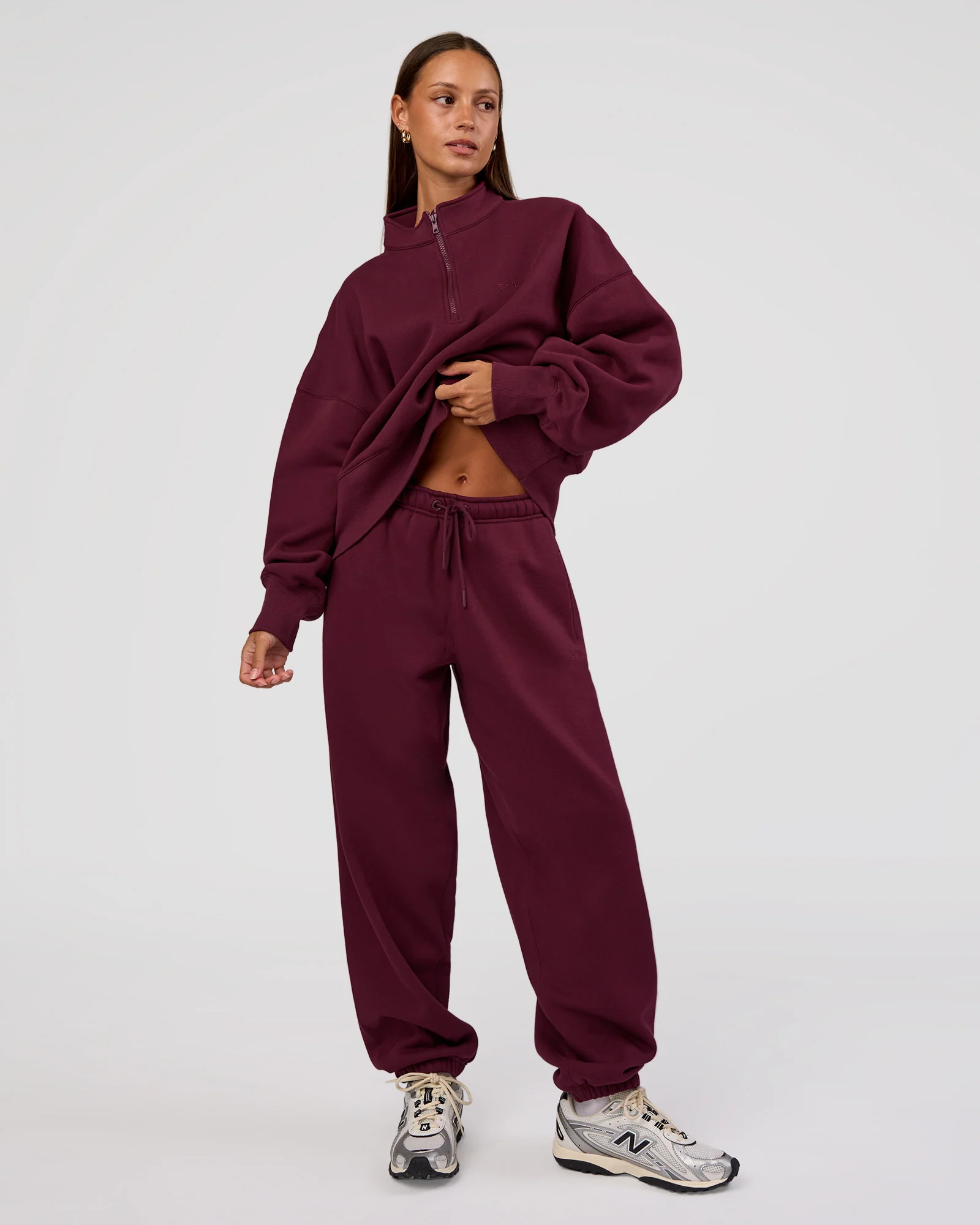 MVP Oversized Slouchy Fit Track Pant - Cherry Lacquer