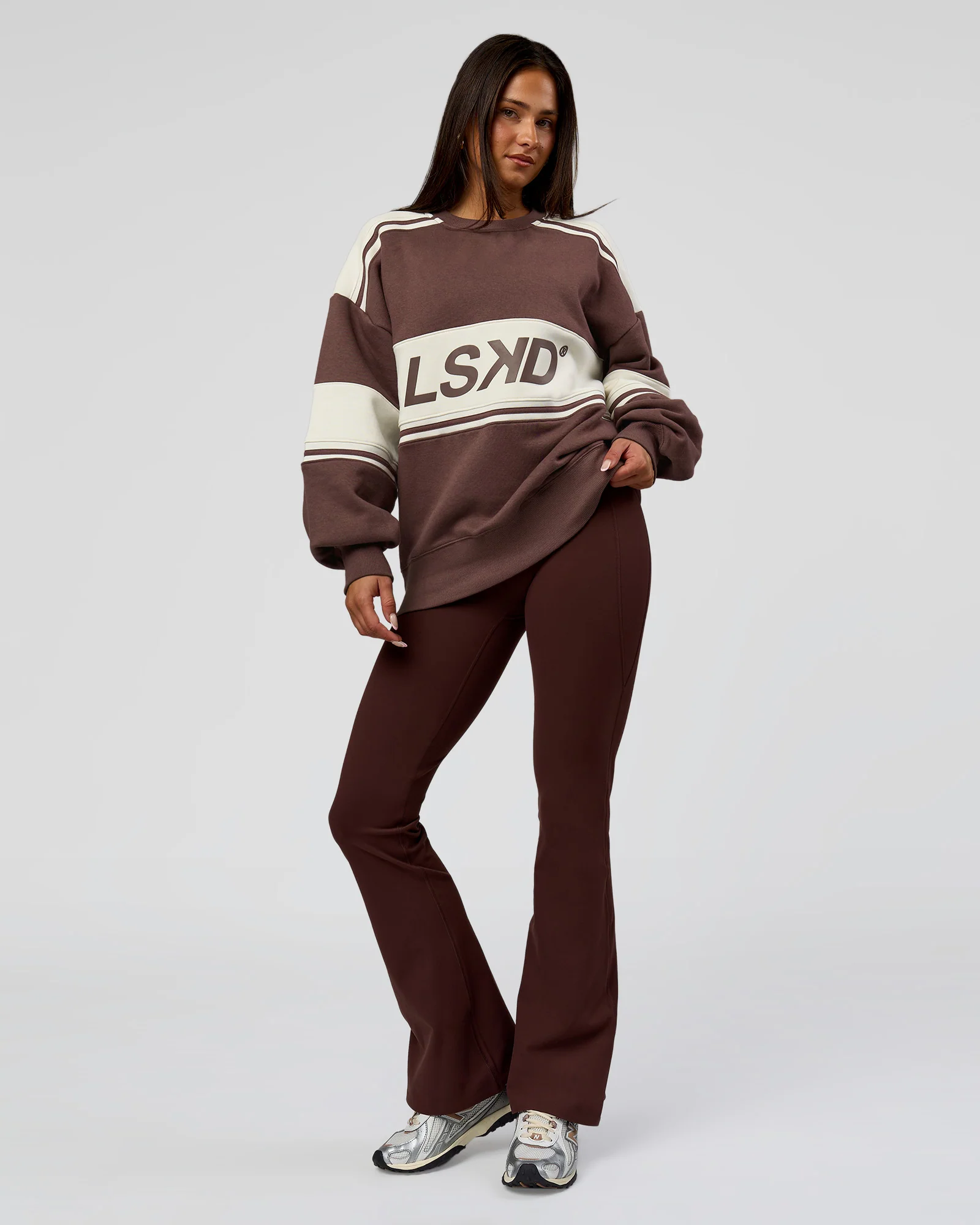 A-Team Sweater Oversize - Cocoa Powder-Off White
