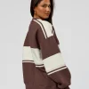 A-Team Sweater Oversize - Cocoa Powder-Off White