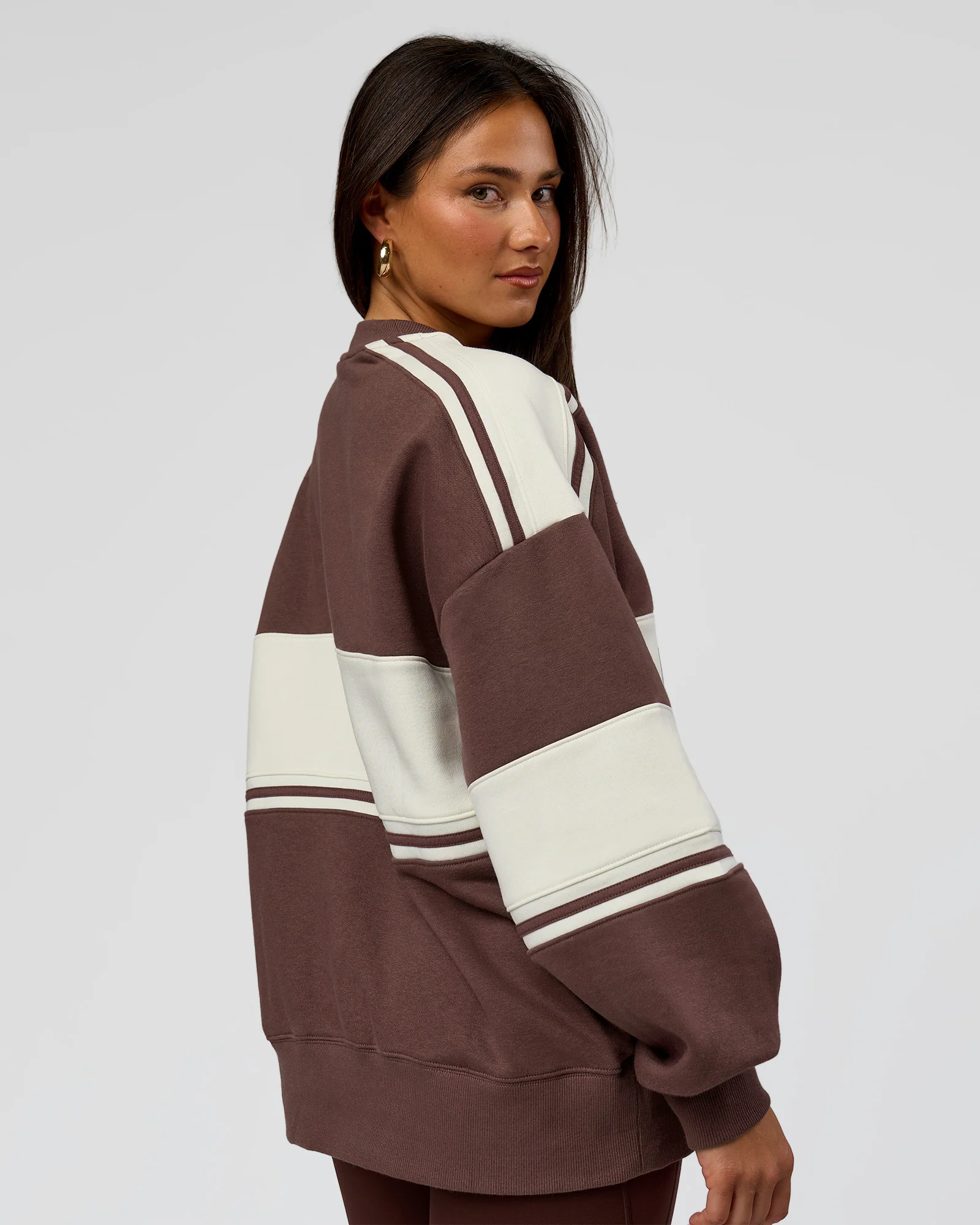 A-Team Sweater Oversize - Cocoa Powder-Off White