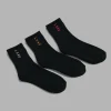 Signal Quarter Socks 3 Pack - Black-Turq-Tang-Pink
