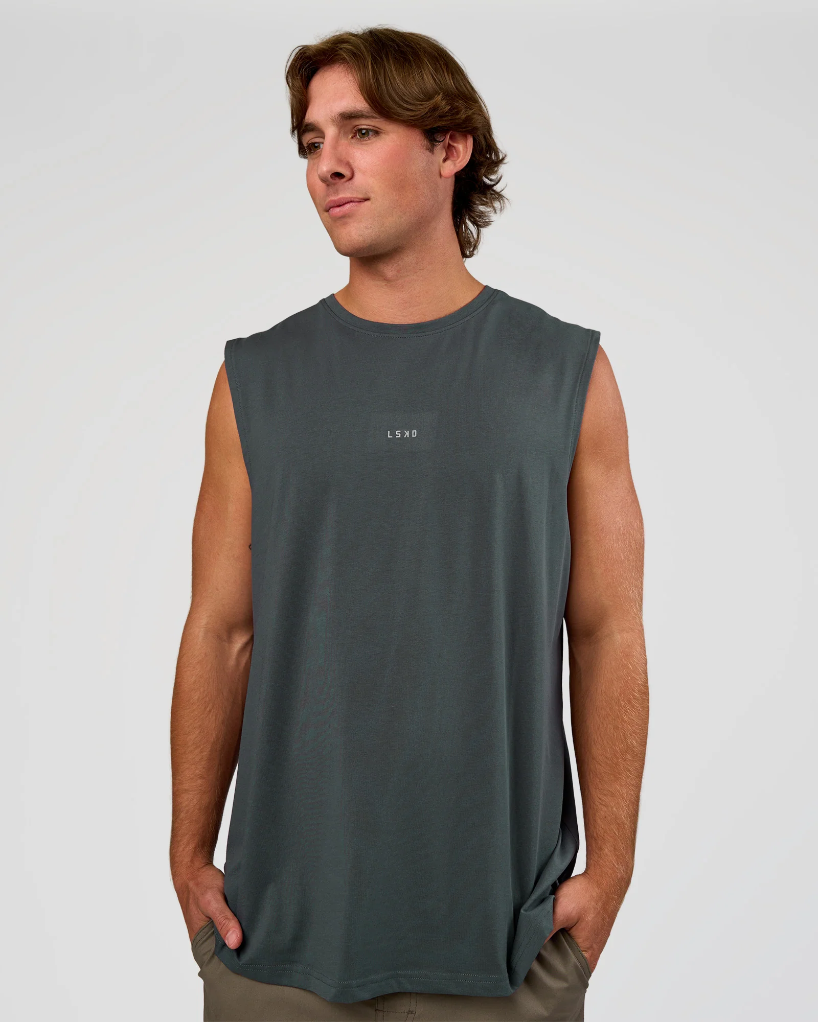 Base FLXCotton Tank - Dark Slate