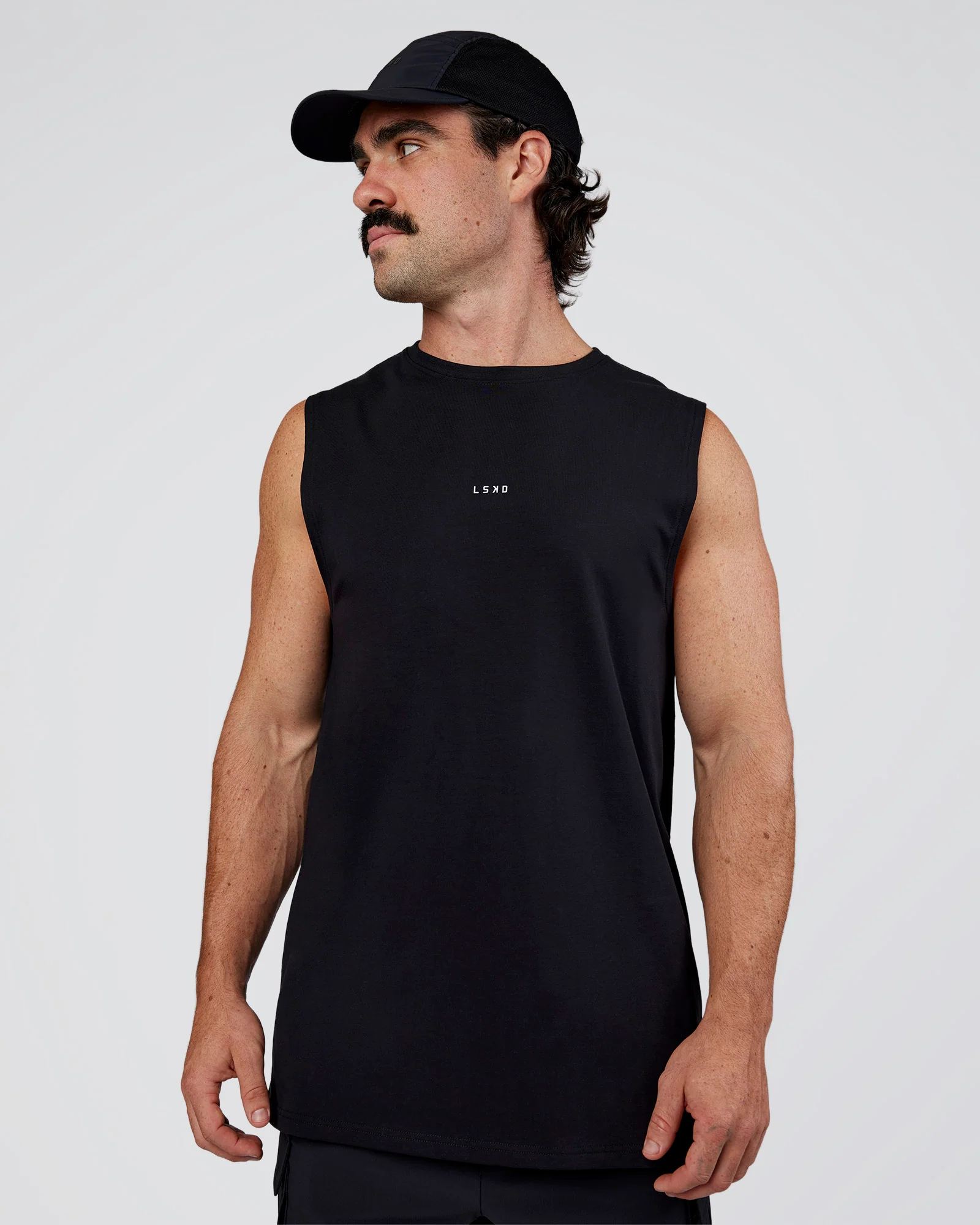 Base FLXCotton Tank Regular Fit +2cm - Black