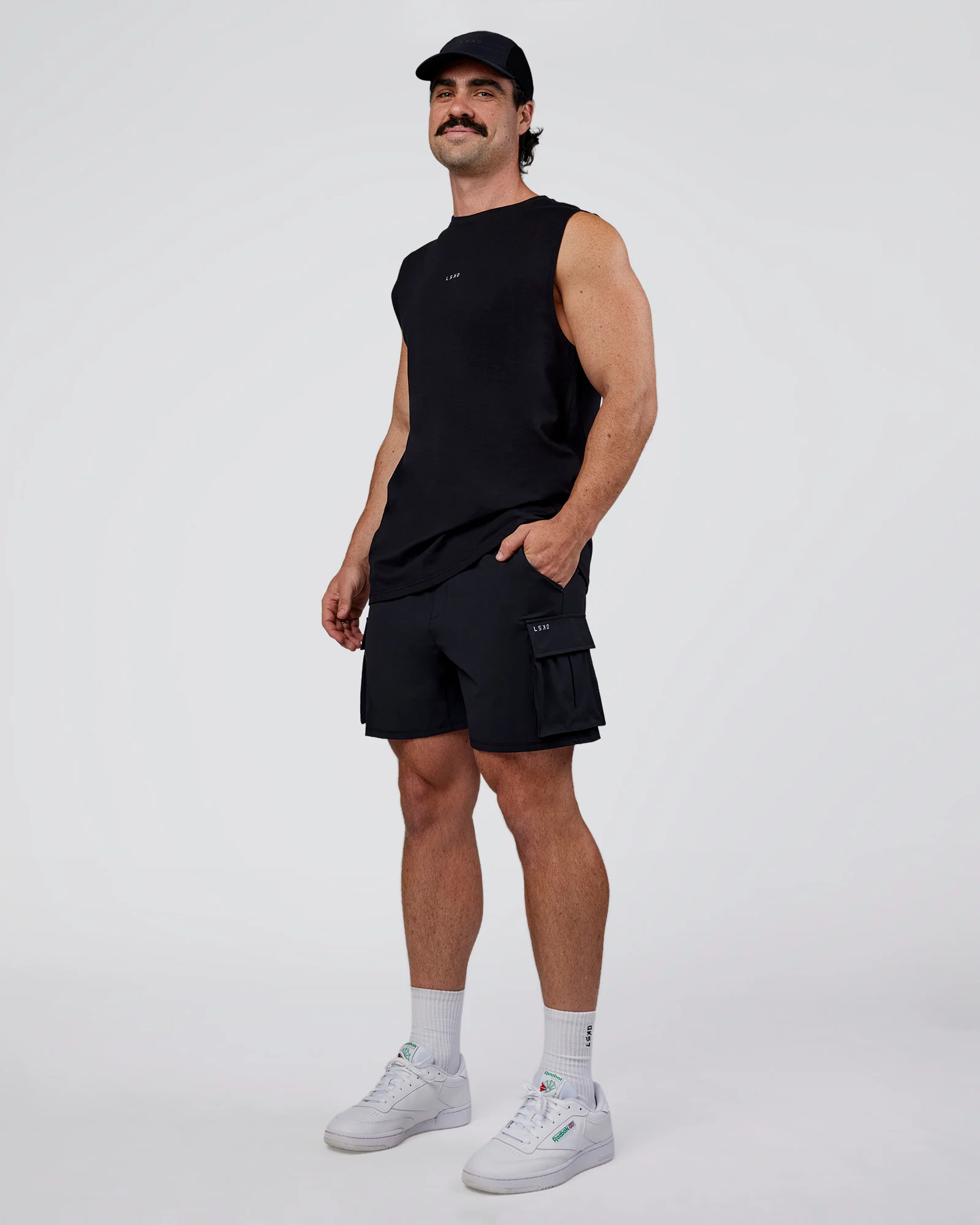 Base FLXCotton Tank Regular Fit +2cm - Black