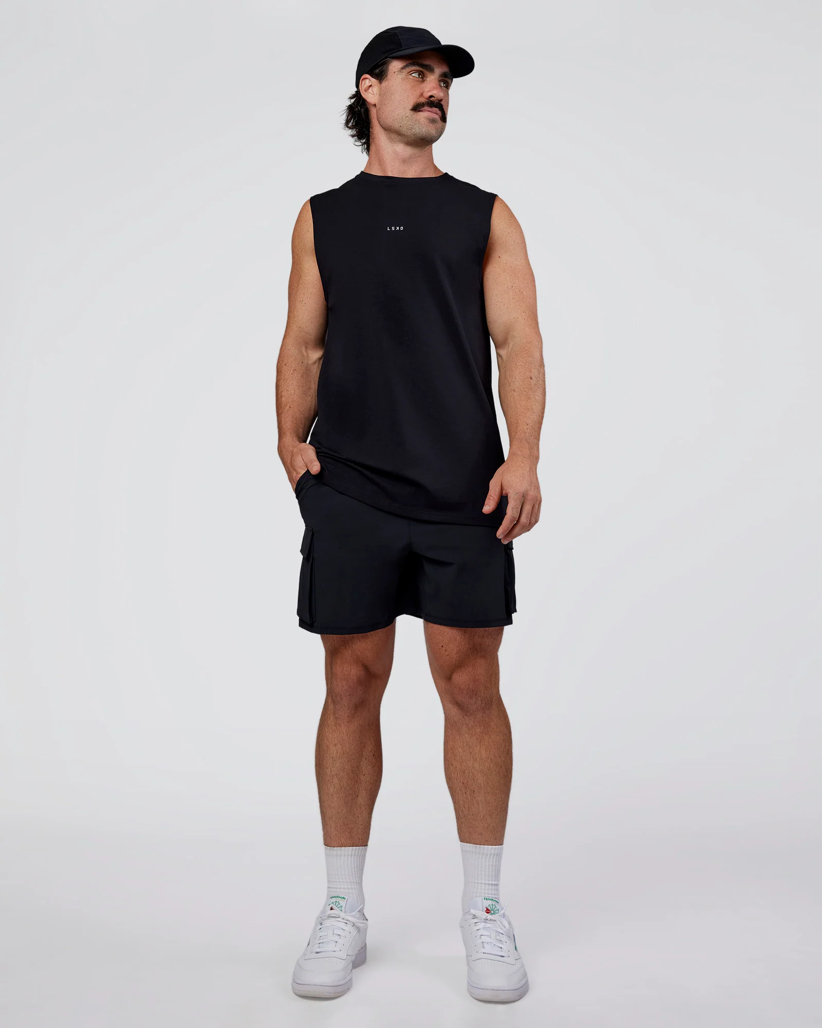 Base FLXCotton Tank Regular Fit +2cm - Black
