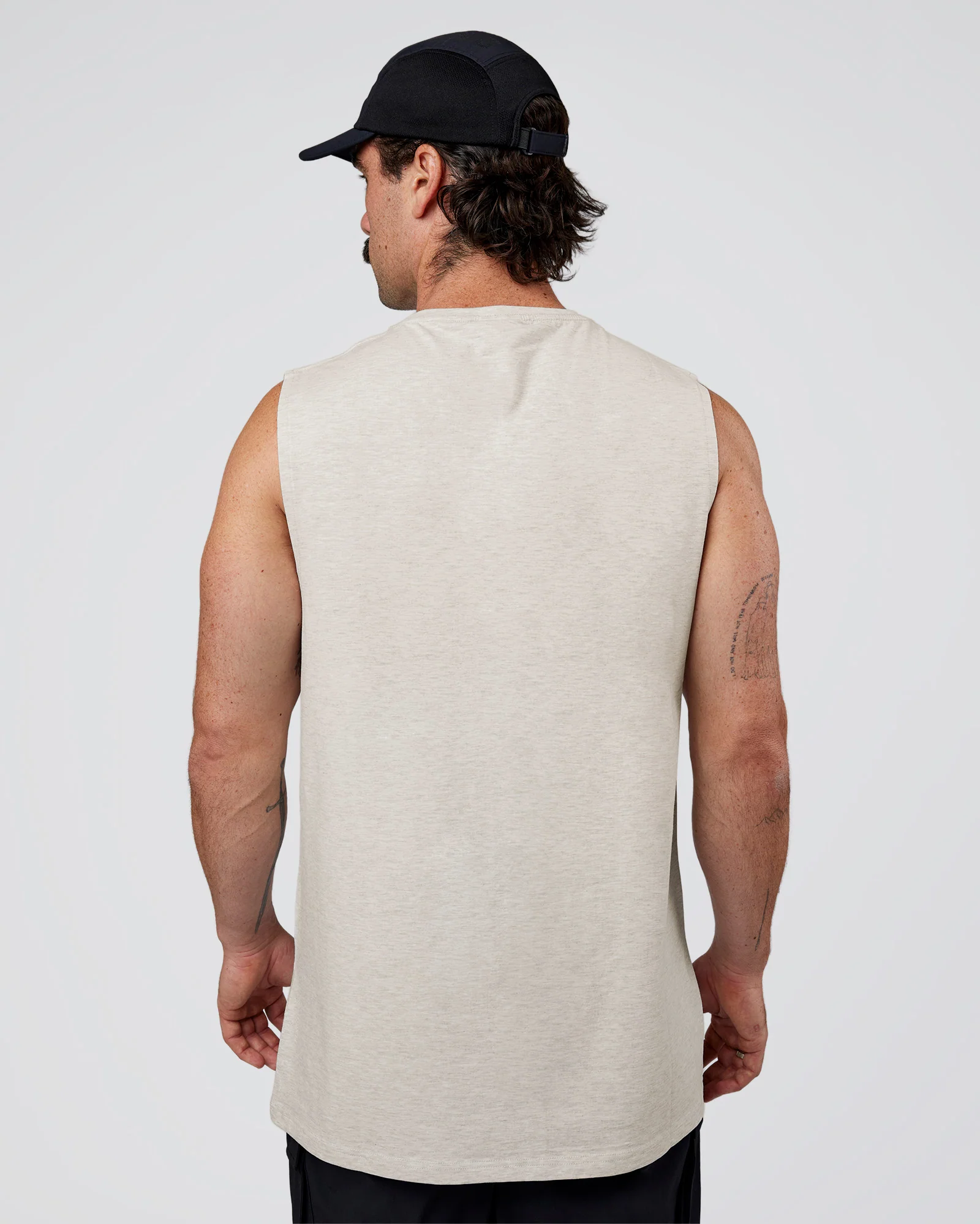 Base Heavyweight FLXCotton Tank Regular Fit +2cm - Silver Marl