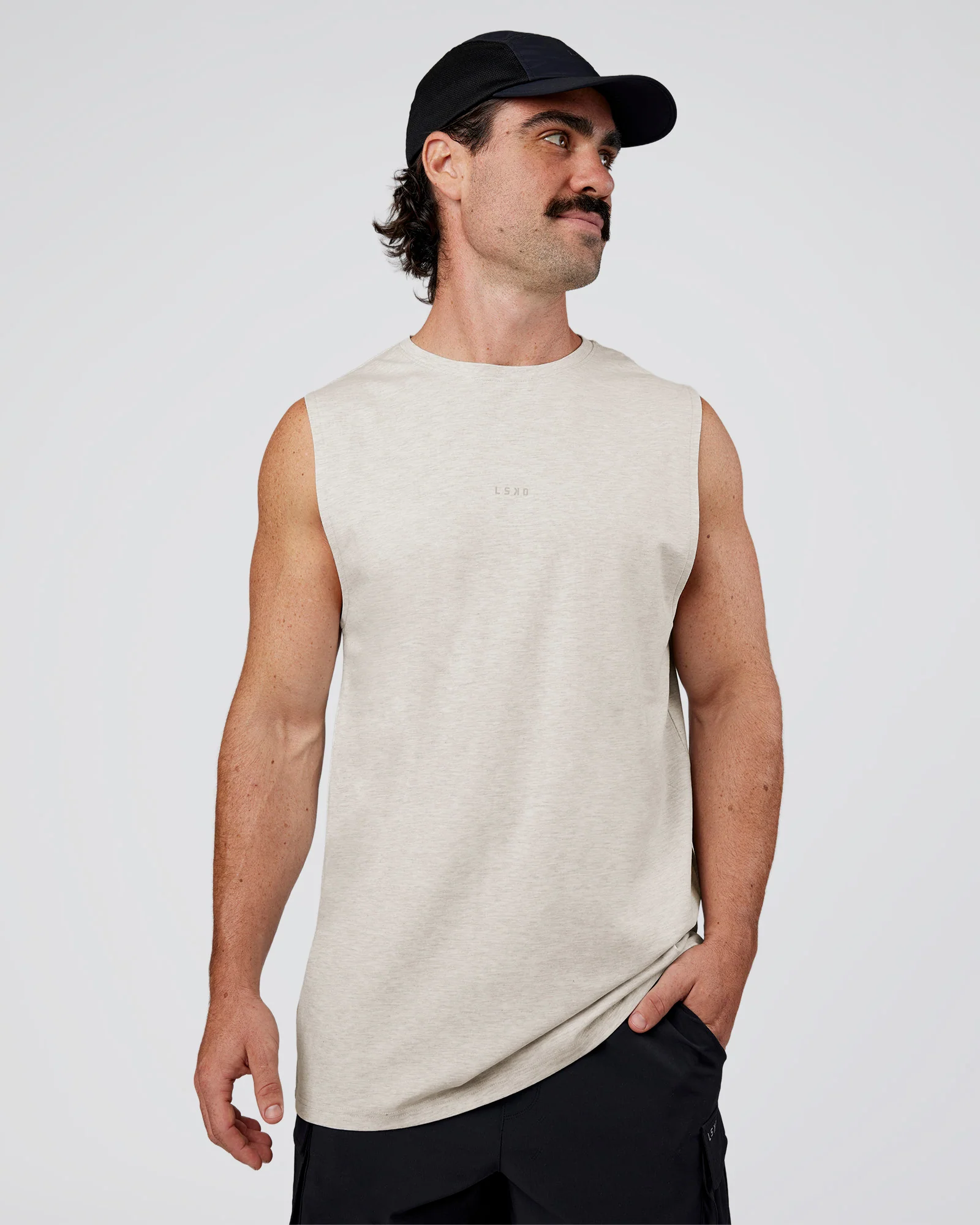 9832-silver-marl-xs-silver-marl-xs-variation-1.webp Base Heavyweight FLXCotton Tank Regular Fit +2cm - Silver Marl