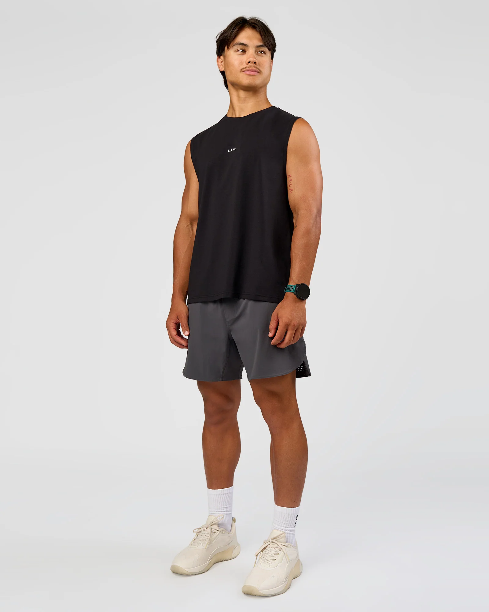 Base FLXCotton Tank Regular Fit -8cm - Black
