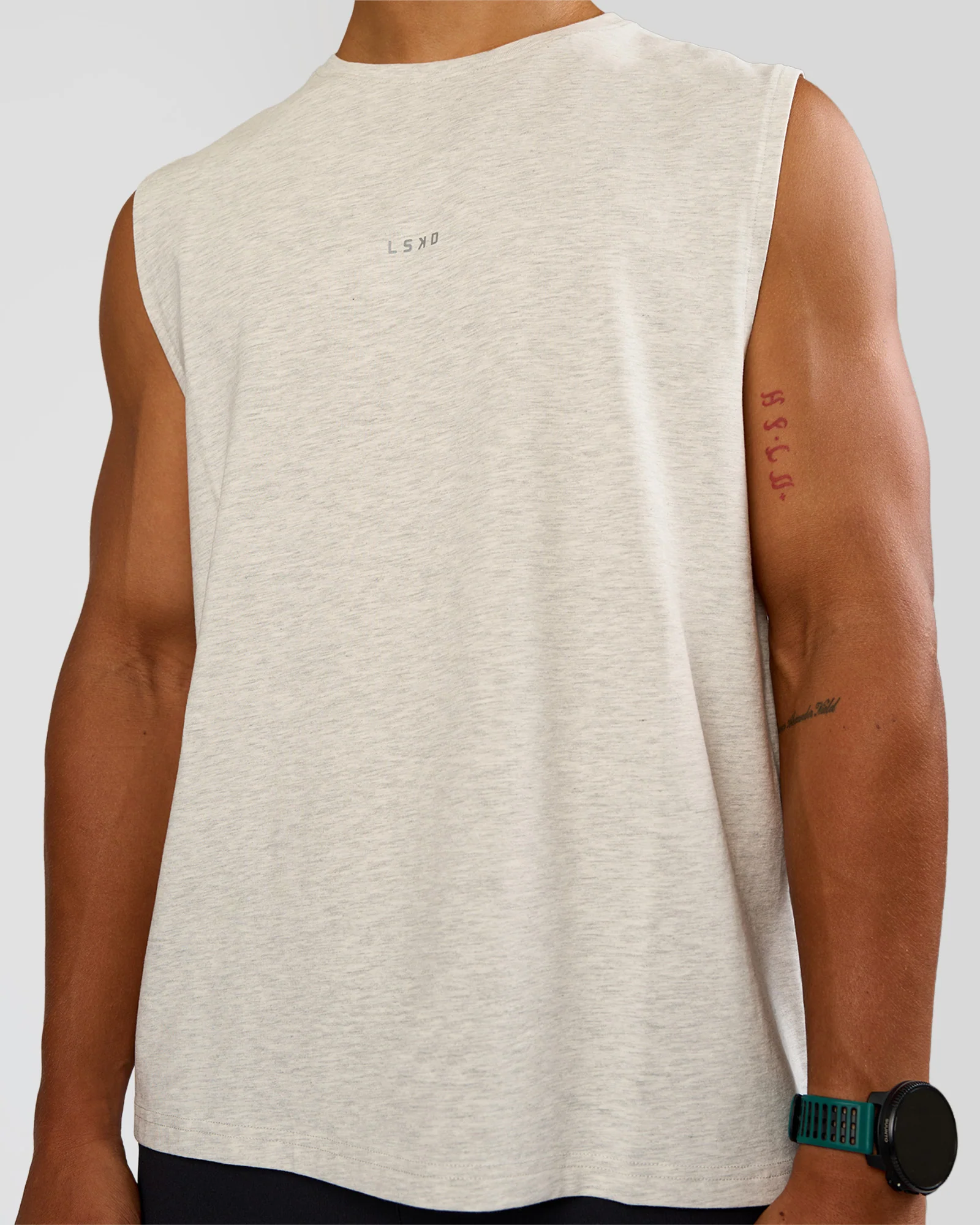 Base Heavyweight FLXCotton Tank Regular Fit -8cm - Silver Marl