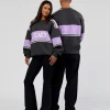 A-Team Sweater Oversize - Dark Storm-Pale Lilac