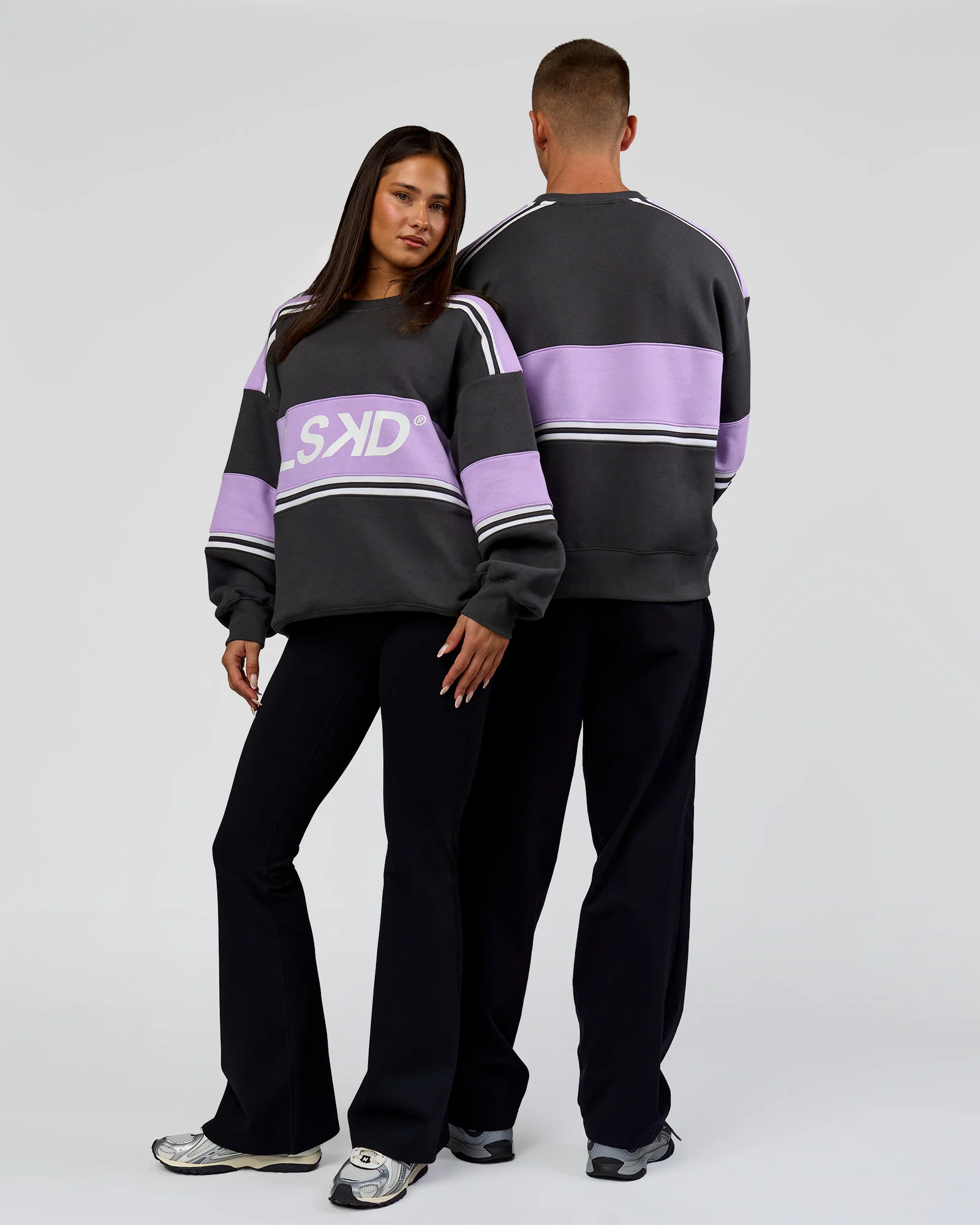 A-Team Sweater Oversize - Dark Storm-Pale Lilac