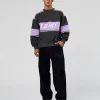 A-Team Sweater Oversize - Dark Storm-Pale Lilac