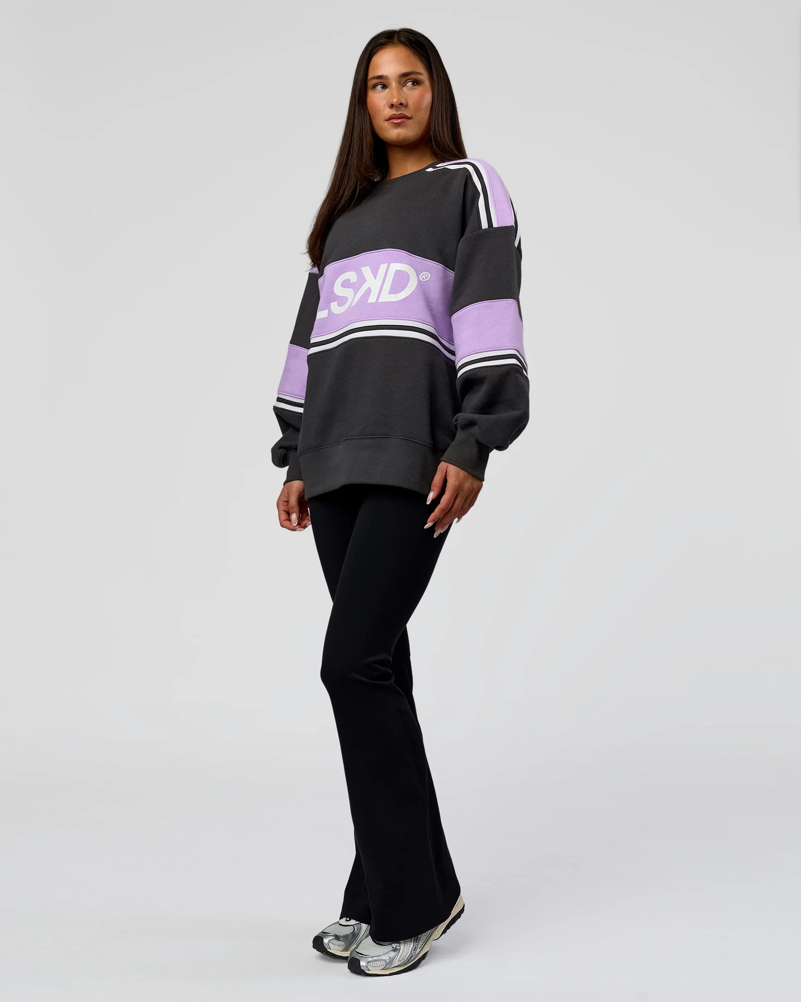 A-Team Sweater Oversize - Dark Storm-Pale Lilac