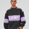 A-Team Sweater Oversize - Dark Storm-Pale Lilac