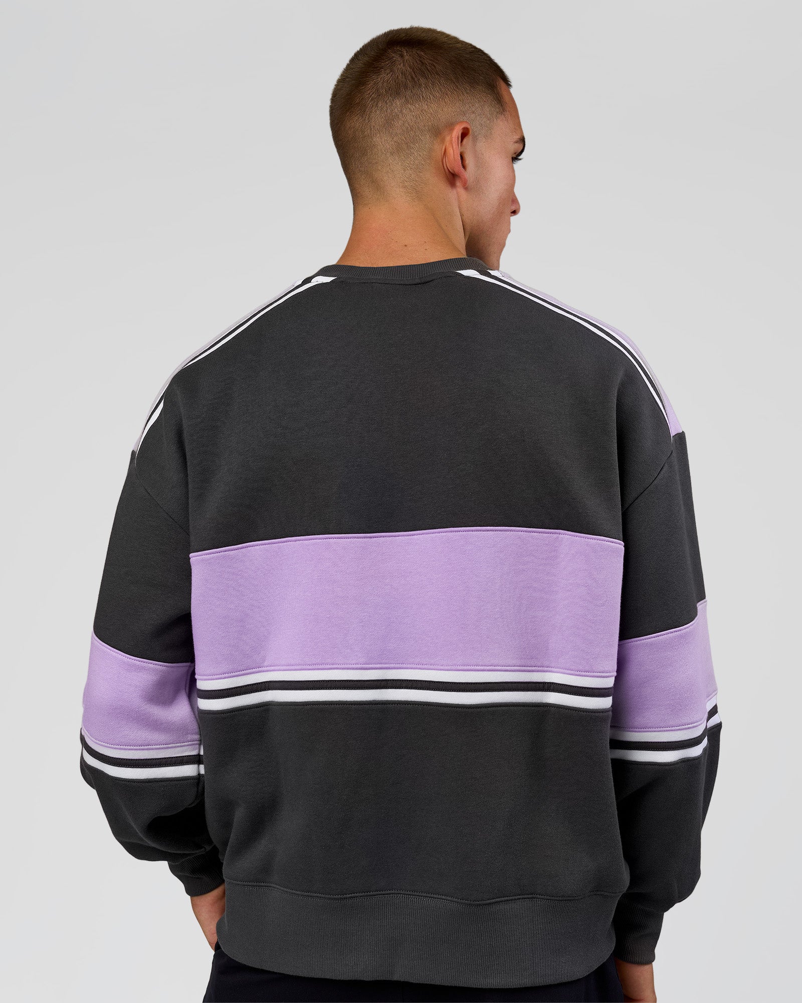 A-Team Sweater Oversize - Dark Storm-Pale Lilac