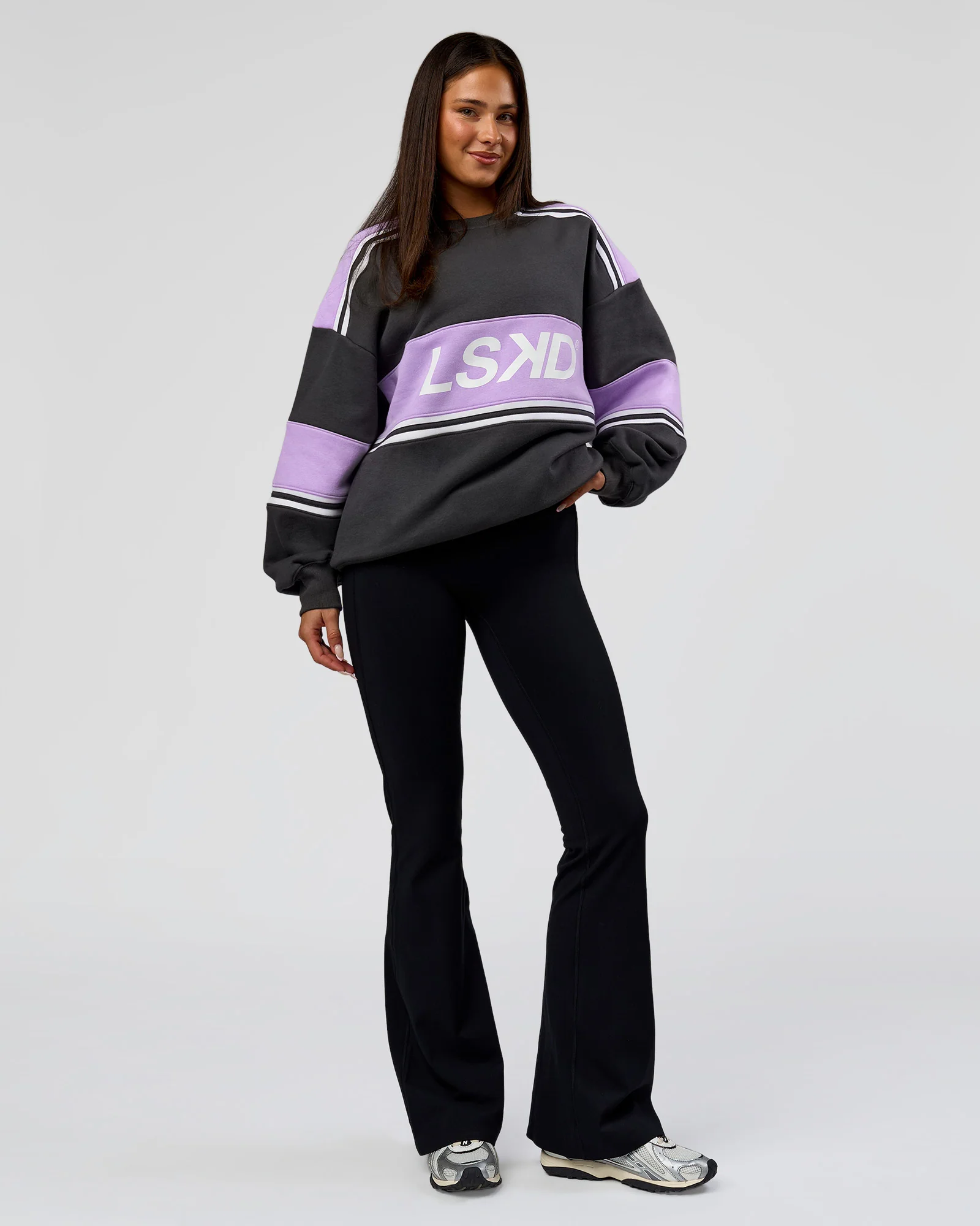A-Team Sweater Oversize - Dark Storm-Pale Lilac