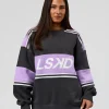 A-Team Sweater Oversize - Dark Storm-Pale Lilac