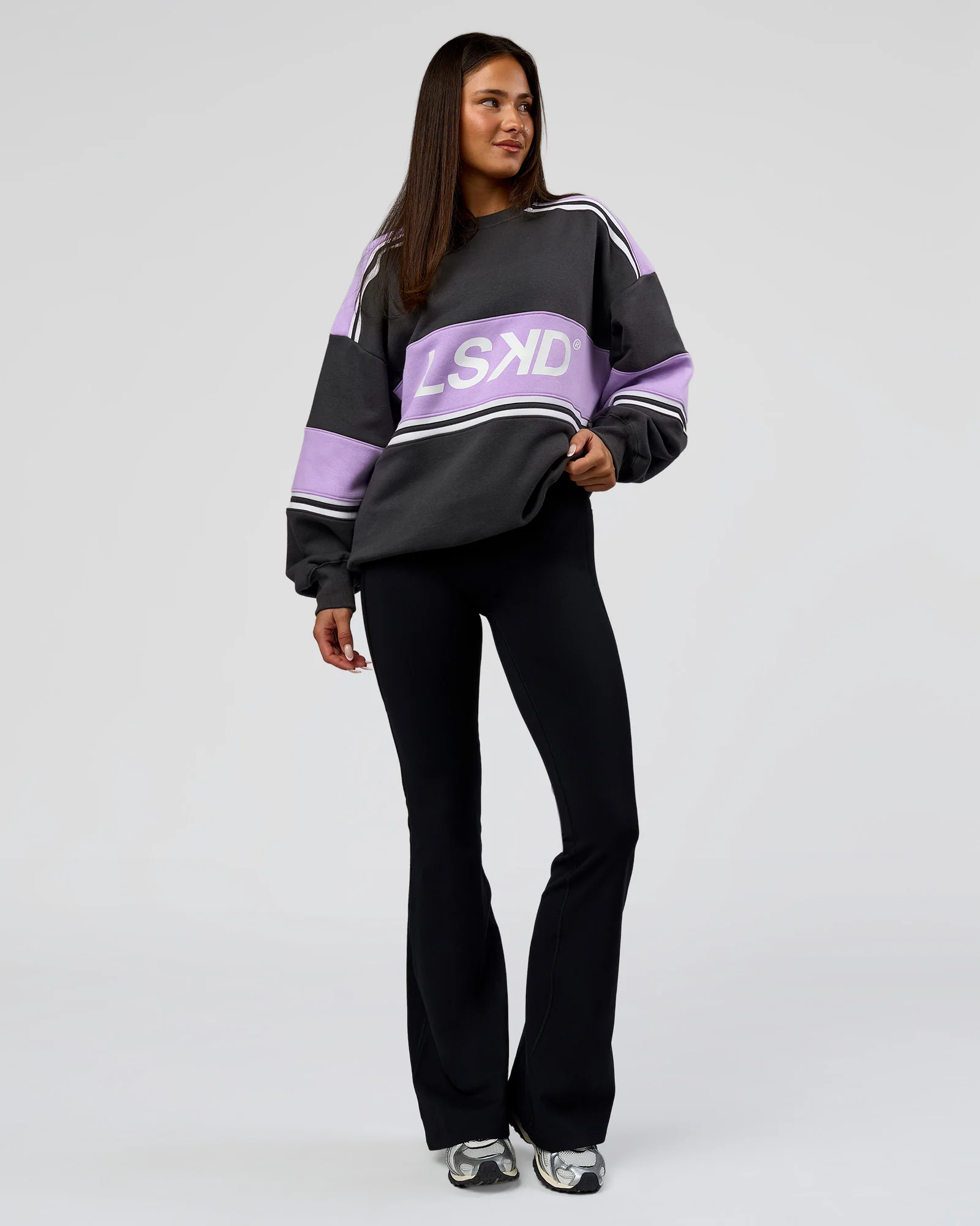 A-Team Sweater Oversize - Dark Storm-Pale Lilac