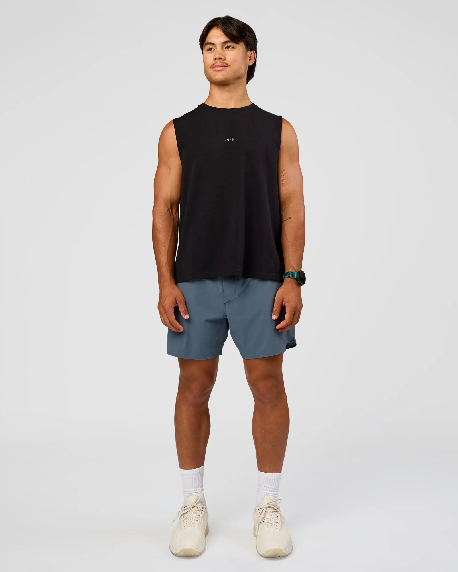 Base Heavyweight FLXCotton Tank Regular Fit -8cm - Black