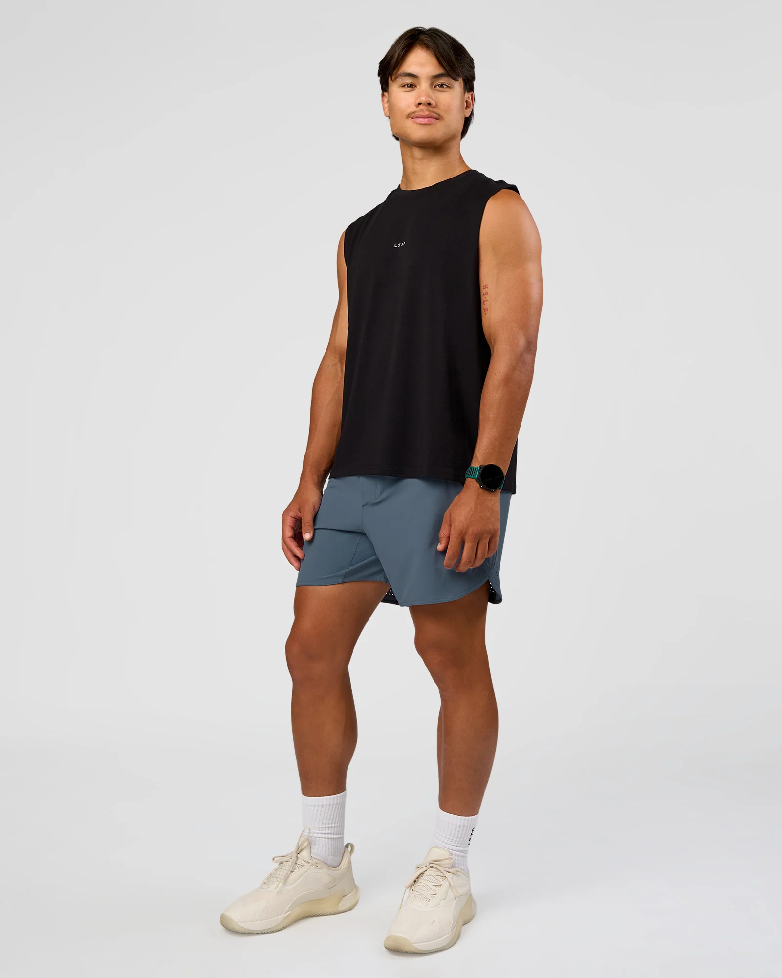 Base Heavyweight FLXCotton Tank Regular Fit -8cm - Black